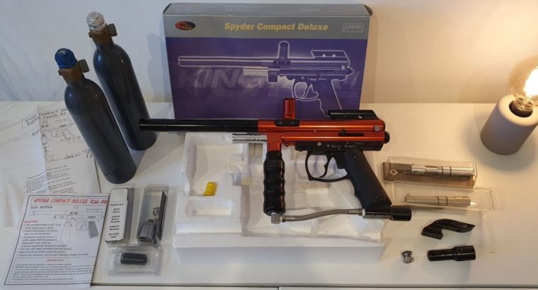 Exclusiver Kingman Spyder Compact Deluxe Markierer in Rot inkl. Zubehör und Flaschen Java