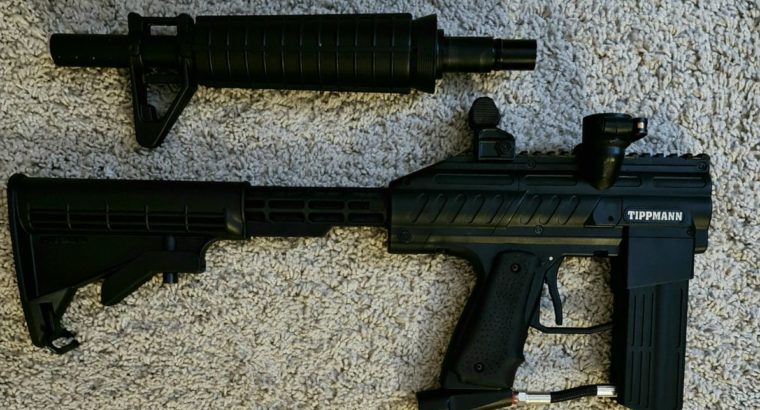 Paintball Markierer Tippmann Stryker XR1, Cal.68, schwarz mit Zubehör