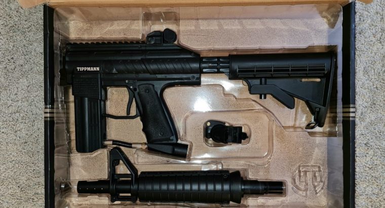 Paintball Markierer Tippmann Stryker XR1, Cal.68, schwarz mit Zubehör