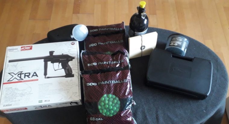 Spyder XTRA Paintball Markierer mit Zubehör + Walther/Umarex PPQ M2 T4E RAM Markierer Cal.43 Pistole