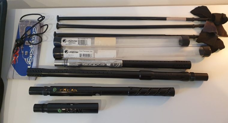 Paintball Zubehör Pots, JT Maske, Halsschutz, Halo Hopper, Läufe, Visiere, komplettes Set