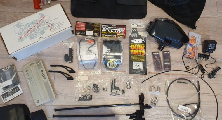 Paintball Zubehör Pots, JT Maske, Halsschutz, Halo Hopper, Läufe, Visiere, komplettes Set