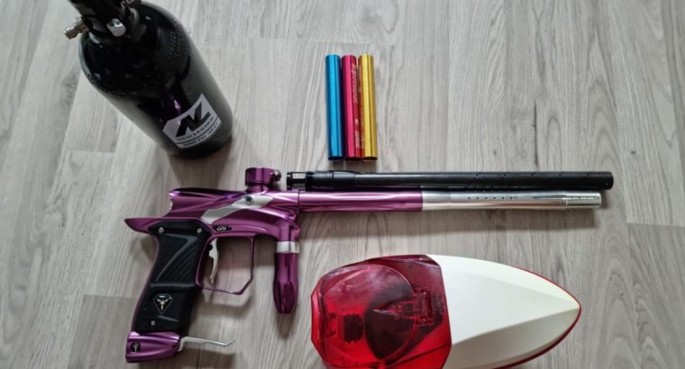 Paintball Komplettset DP G5 Spec-R / Freak Carbon Lauf, Battlepack & Paints.