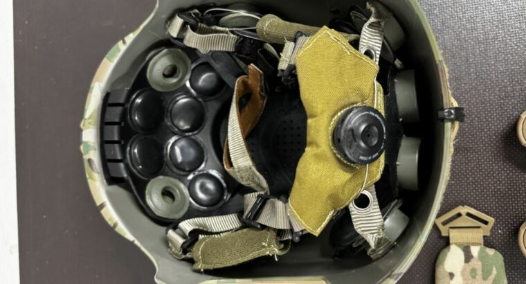 EXF Helm + Halter Gehörschutz + Bolle Tactical x1000 + Mundschutz