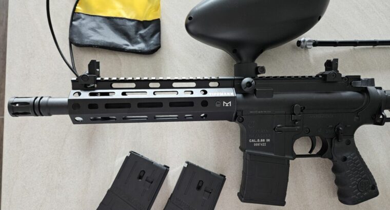 Tippmann TMC Elite mit Air Thru Stock und M-Lok Handguard & Proto Primo Hopper