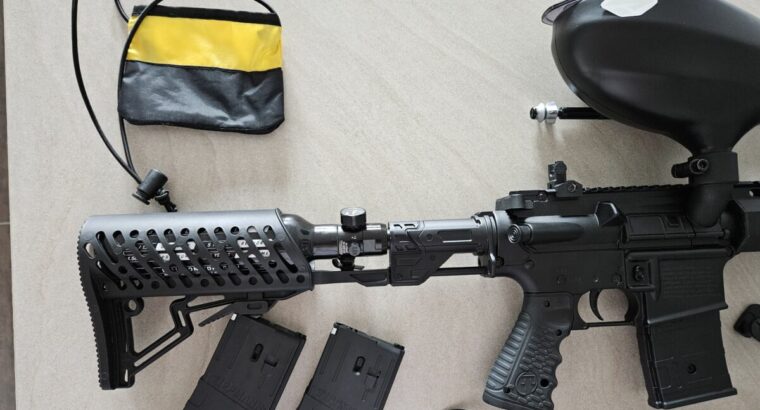 Tippmann TMC Elite mit Air Thru Stock und M-Lok Handguard & Proto Primo Hopper