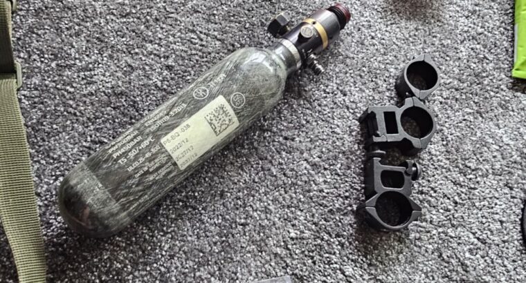 EMF100 mit 8 Magazinen, größte 0.25L 300 Bar Flasche, Zubehörteile