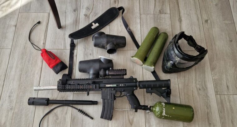 Tippmann A-5 Gewehr Markierer mit viel Zubehör