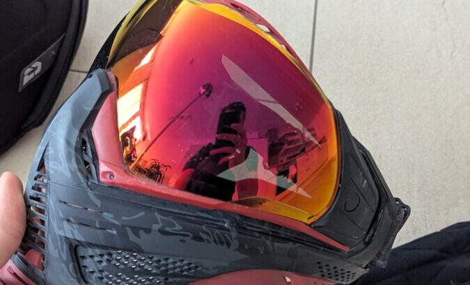 Push Unite Maske Red Camo mit Maskenrahmen Erweiterung inkl. Tasche, Ersatzglas & Zubehör