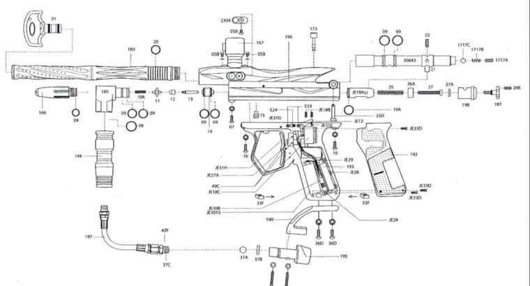 Paintball Markierer Spyder Electra ACS inkl. Hopper Spire 260 inkl. neue Dichtungen.