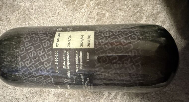 Armotech Supralight Composite Tank, 300 bar – 1,5 L Ninja PRO V3 300 Bar HP Regulator