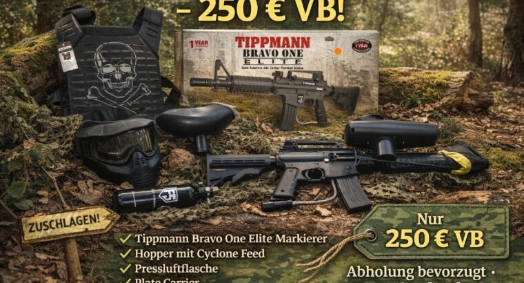 Komplettes Paintball-Set – Sofort spielbereit – Tippmann Bravo One Elite – 250 € VB