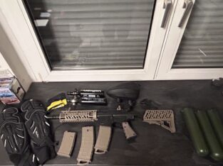 Tippmann TMC M4 Magfed Black/Desert mit Hopper und Umbaukit