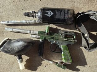 Paintball-Set Spyder Victor II mit Maske, Hopper und Druckluftflasche