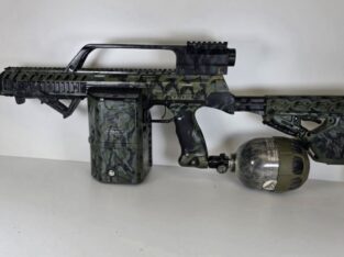 DYE DAM Paintball Markierer – Box Rotor, 12 Magazine, HP-Flasche, Ersatzteile und OVP