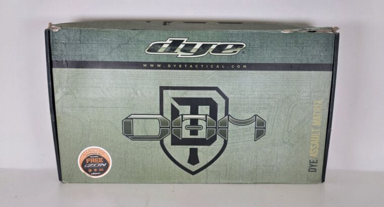 DYE DAM Paintball Markierer – Box Rotor, 12 Magazine, HP-Flasche, Ersatzteile und OVP