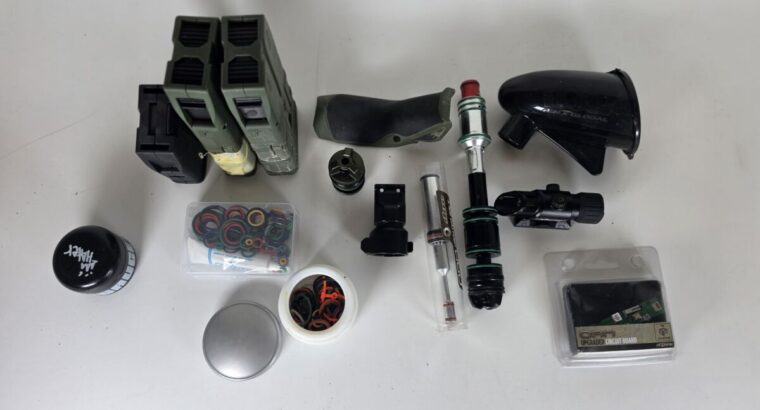 DYE DAM Paintball Markierer – Box Rotor, 12 Magazine, HP-Flasche, Ersatzteile und OVP