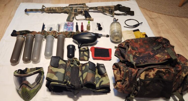 Tippman Bravo One großes Starter Set mit Maske, Koffer Behälter, Zubehör