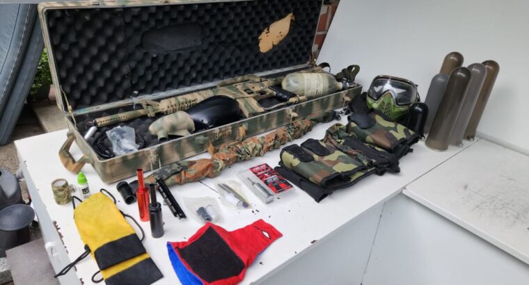 Tippman Bravo One großes Starter Set mit Maske, Koffer Behälter, Zubehör