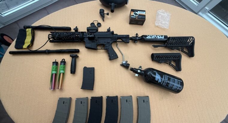 Tippmann TMC .68 Komplettset – Freak Carbonlauf, Air Stock, 6 Magazine, HP-Systeme – 549 € VB