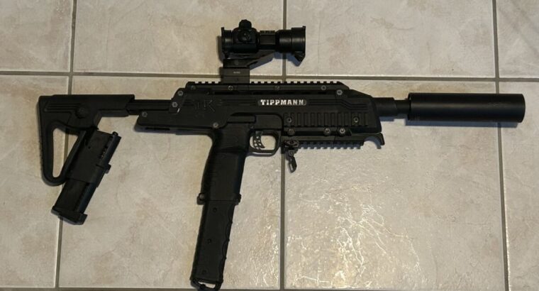 Komplette Tippmann MagFed / Woodland Paintball-Ausrüstung abzugeben – TCR, TiPX, HDR 50 + sehr viel Zubehör