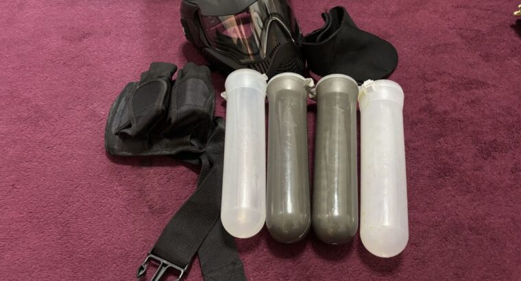 Paintball-Komplettset – 2 Tippmann Cronus PSH-7440, Masken, Hopper, Weste & Zubehör