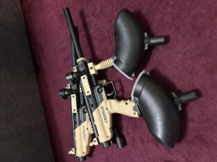 Paintball-Komplettset – 2 Tippmann Cronus PSH-7440, Masken, Hopper, Weste & Zubehör
