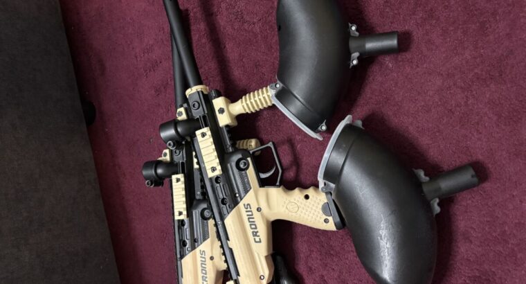 Paintball-Komplettset – 2 Tippmann Cronus PSH-7440, Masken, Hopper, Weste & Zubehör