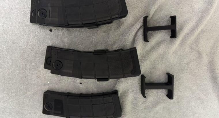 5× Original First Strike T15 Magazine inkl. 3D-gedruckter Magazinkupplungen