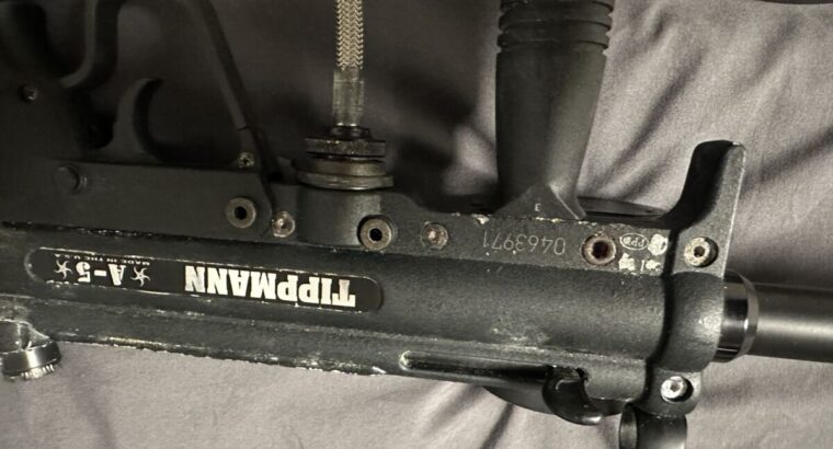 Tippmann A-5 Paintball Markierer + 2 Läufe + Zubehör – F Zeichen – ungeprüft